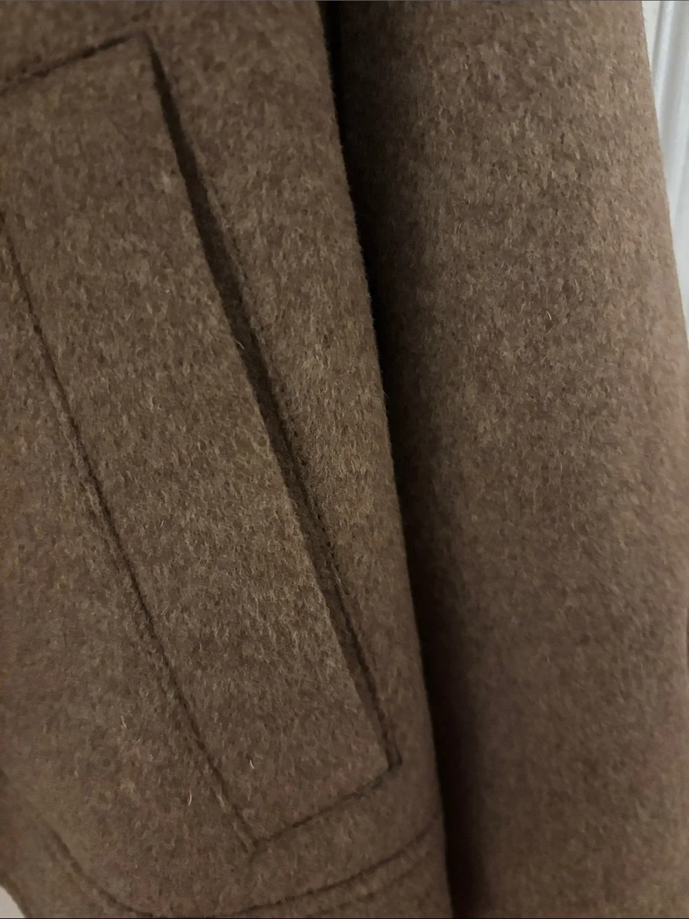 Coach: Women’s Bomber Brown Wool-Blend Zip Jacket w/pockets buckles on back